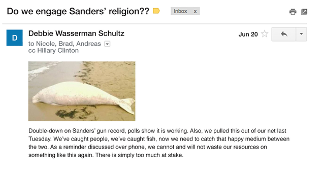 Illustration for article titled 6 Emails That Prove The DNC Was Working Against Sanders And Might Also Be Trying To Catch A Mermaid